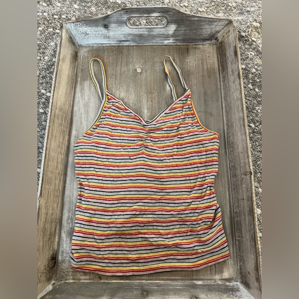 American Eagle Soft & Sexy multi-colored striped camisole, ribbed, v-neck